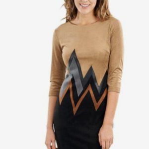 Joseph Ribkoff Beige/Black/Cognac/Silver Dress